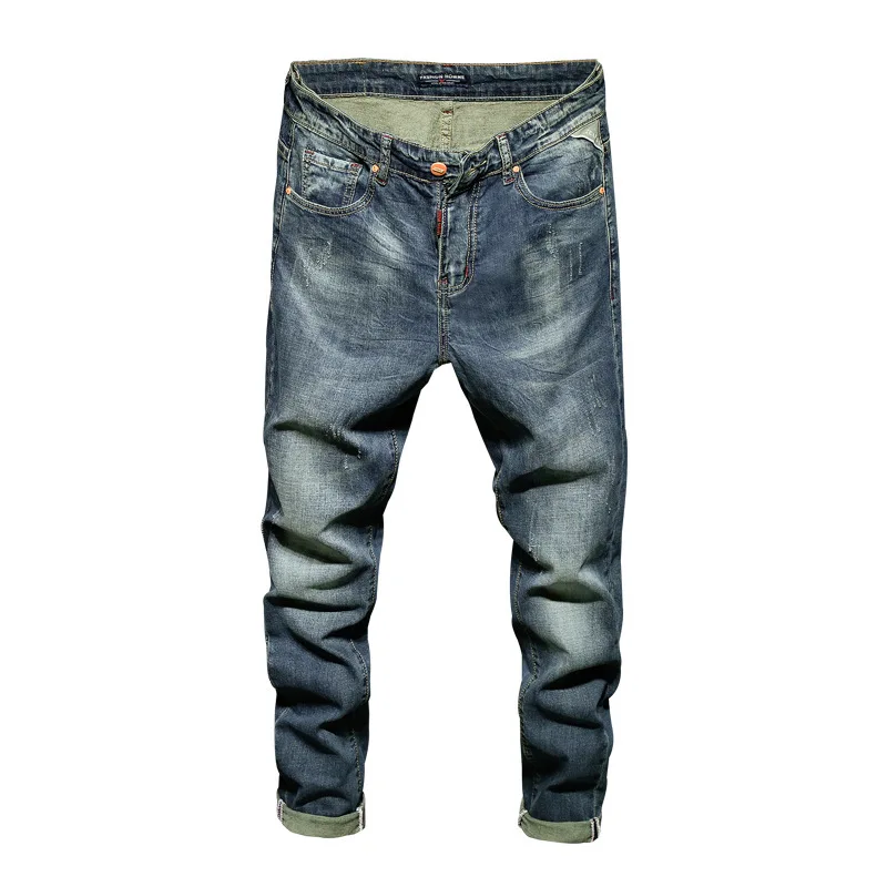 

Wholesale trendy stretch casual straight loose young denim pants jeans men