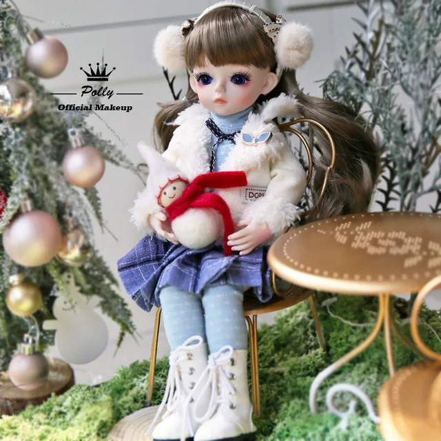 

UCanaan Free Shipping Christmas Customized Girl Dress Up 1/6  BJD Dolls for Girl Playing Games