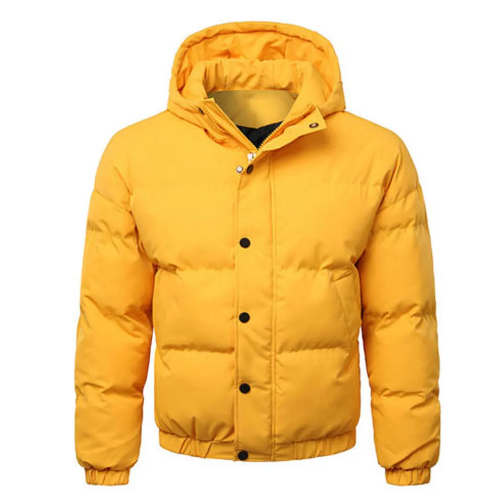 

JACKETOWN 2020 Winter Men Hooded Cotton Padded Puffer Jacket Wholesale Plus Size Men Windproof Fashion Bubble Jacket, Blue\gray\orange\yellow\black\green