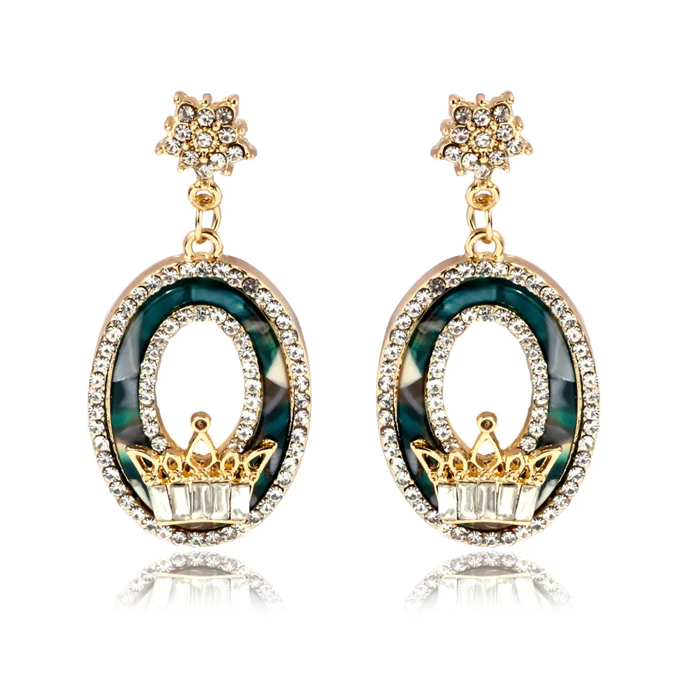 

Ding yi Explosive metal diamond-studded drop shape earrings classic and elegant design earrings for women, Colorful