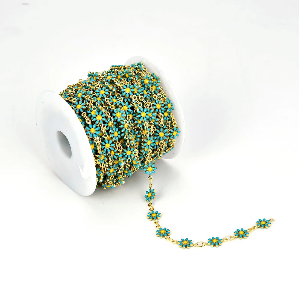 

Fun2bead 2021CZ pave enamel eye beads copper DIY chain for woman jewelry making bracelet necklace