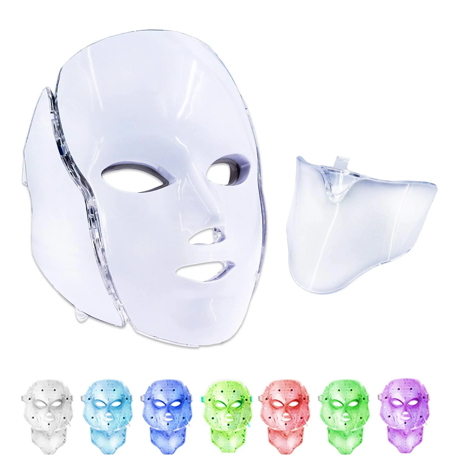 

Smart Skin Beauty LED facial light therapy PDT photon 7 colors led facial mask, 7 colors led mask