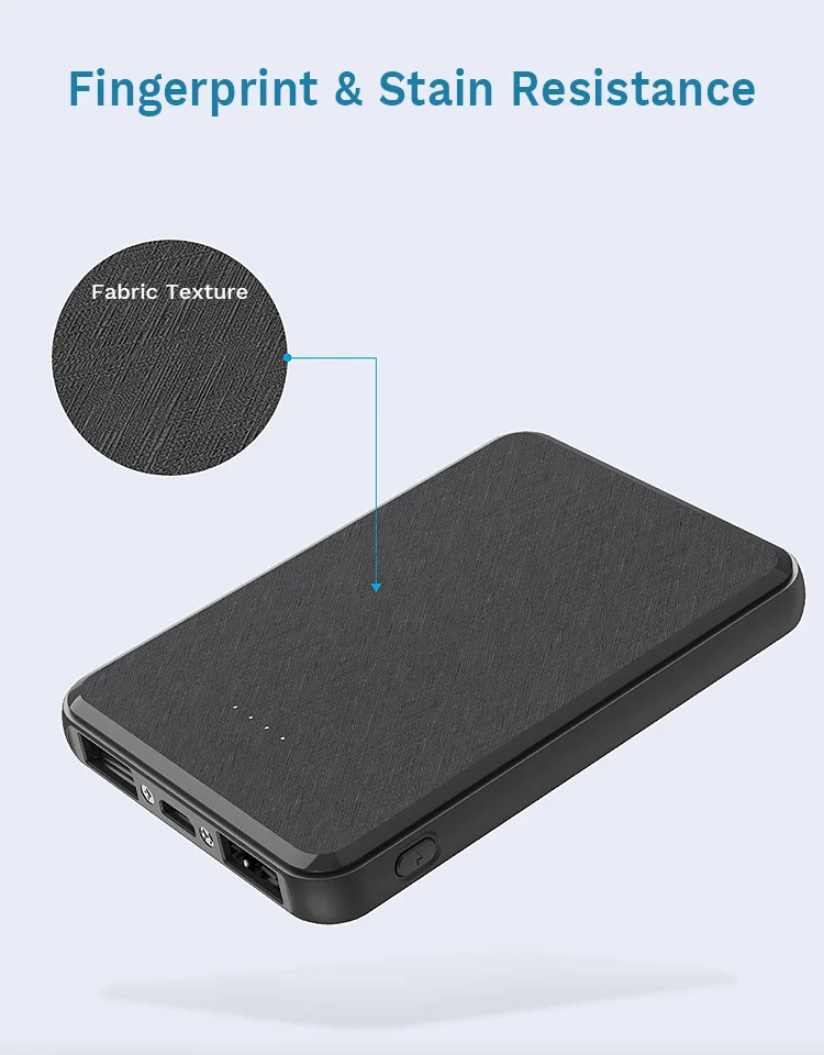 Super Flat Portable Slim Pocket Small Size 5000 mAh Phone External Battery Charger 5000mAh Mini Power Bank  Dual USB Output Ultra-thin Pocket-Sized 5000mAh Portable Charger 5000mAh Power Bank 1-2 Phone Charges