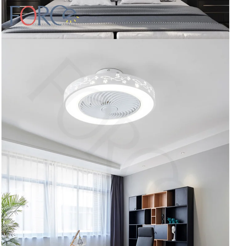 Modern Decorative Energy Efficient Mounted ABS metal for big space Fan Light ceiling fan