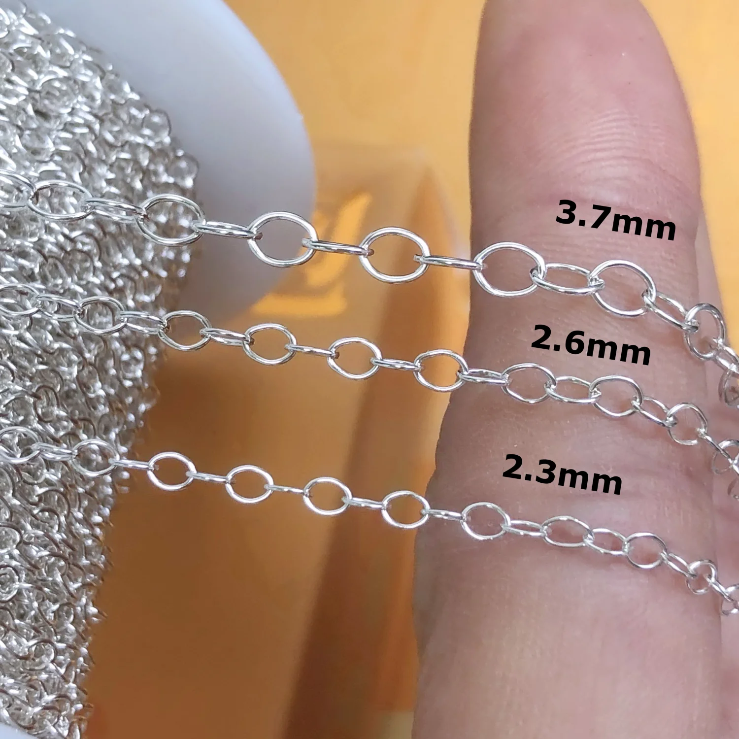 Excellent Cable Chain 925 Sterling Silver for Women Permanent Jewelry Making Gold Filled Extension Chains