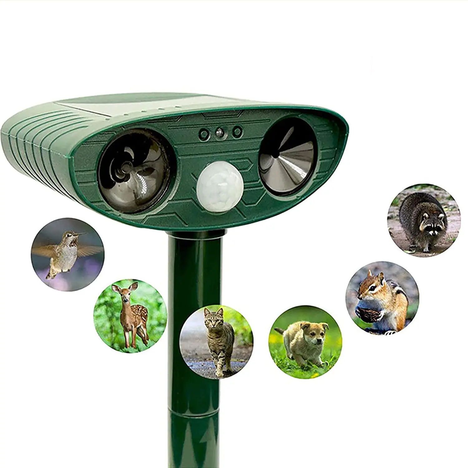 

Amazon Hot Sell Solar Rechargeable Battery Powered Ultrasonic dogs and cats repeller