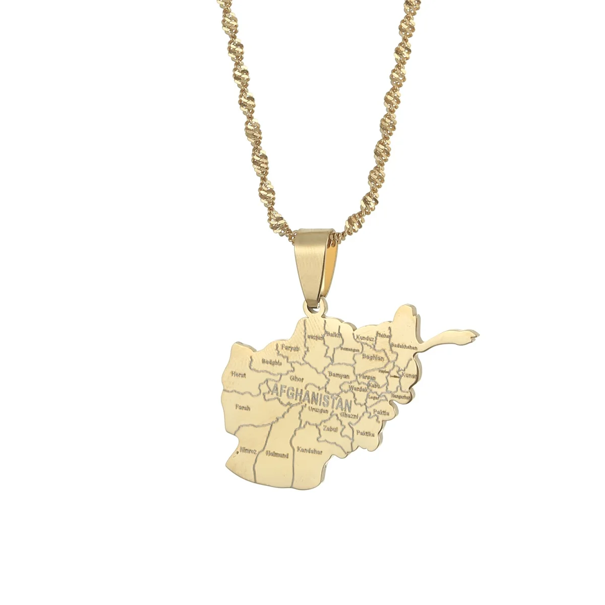 

Afghanistan City Map Pendant Necklaces For Men Women Gold Silver Color Afghan Maps Jewelry
