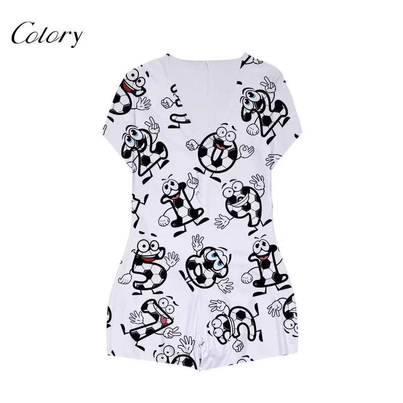 

Colory With Butt Flap Cartoon Printed Pajamas Adult Onesie, Picture shows