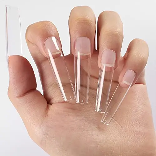 

new arrival customer logo label squoval xx long full coverage nail tips