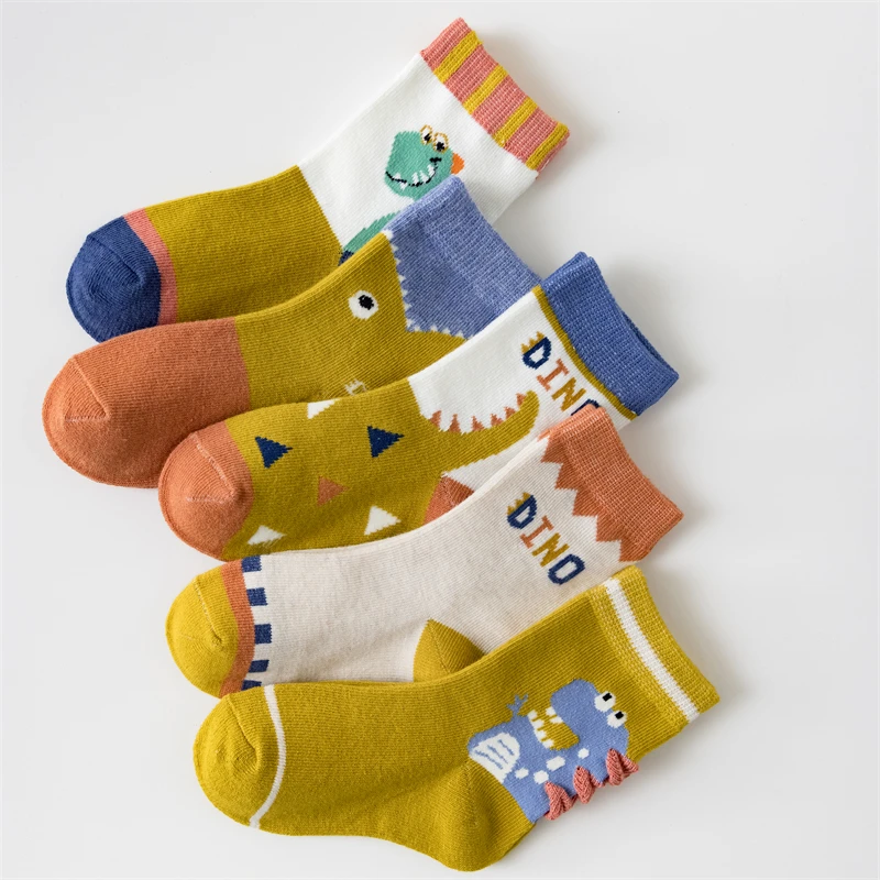 

Autumn and winter new children's socks three-dimensional cartoon dinosaur boys middle tube socks 1-12 years old, Blue