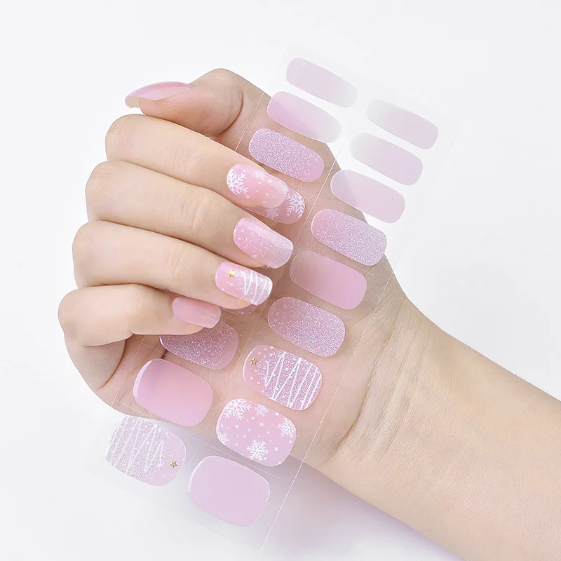 

Pure ice through the cat's eye Aurora wear nail plate UV half baked half curing gel nail manicure