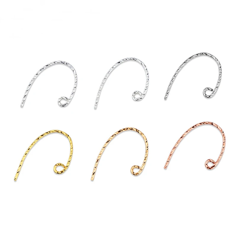 

S925 Sterling Silver Ear Hook Twist Car Flower Ear Hooks Gold-plated U-shaped Earrings Crochet Earrings Handmade Accessories, Sliver,platinum,gold,rose gold,champagne