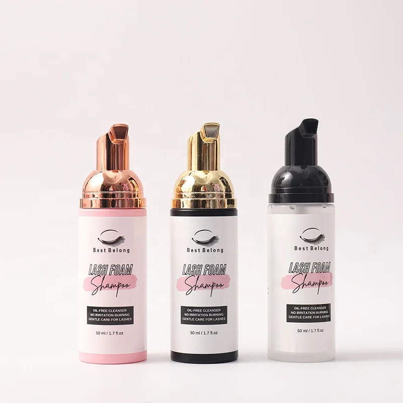 

Eyelashes Wholsale Supplier Shampoo Lashcleaner Grafting Plants Tools Custom Skincare Foam Cleanse 50ml Las Extension With Brush, Clear