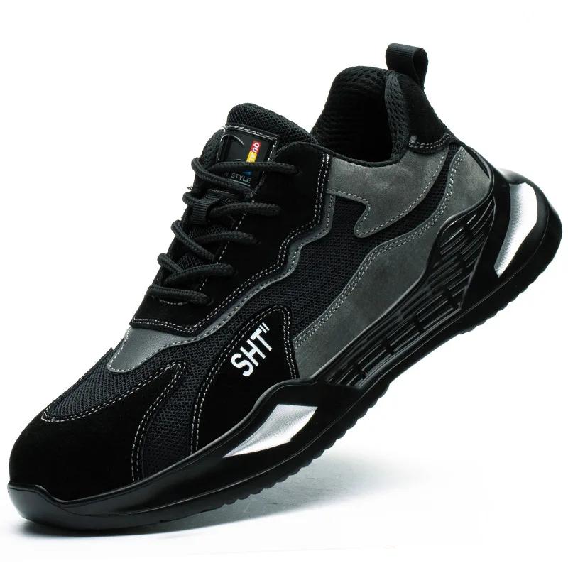 Breathable Waterproof Genuine Leather Work Boots Anti-Smash Puncture Proof Sneakers Slip Steel Toe for Men Women Winter Safety