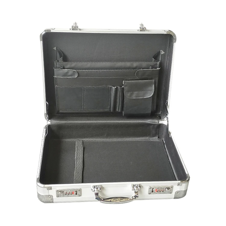 Custom Aluminum Silver Briefcase With Foam