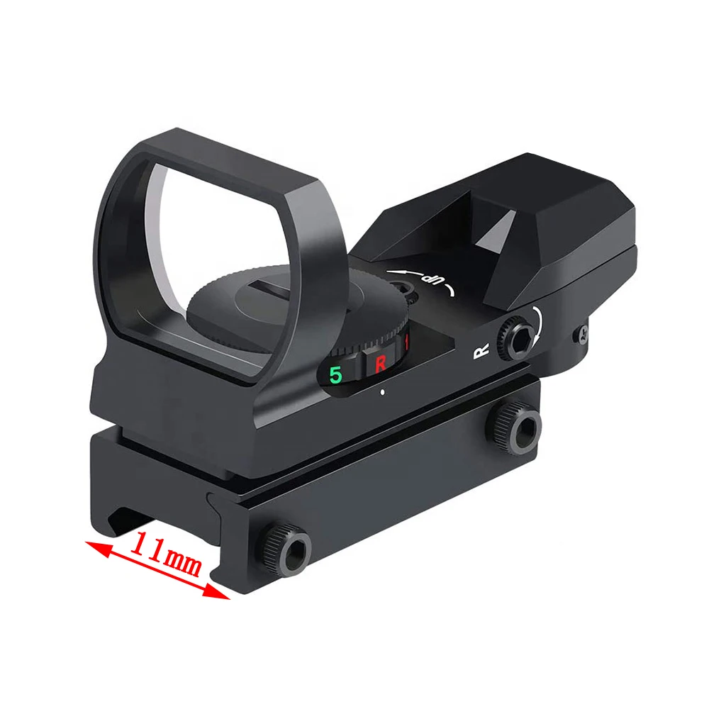 

SPINA 1X22X33 HD101 Red Dot Sight Holographic Red Green Dot Gun Sight Scope Reflex Sight Reflex 4 Reticle Tactical Optics Scope, Black