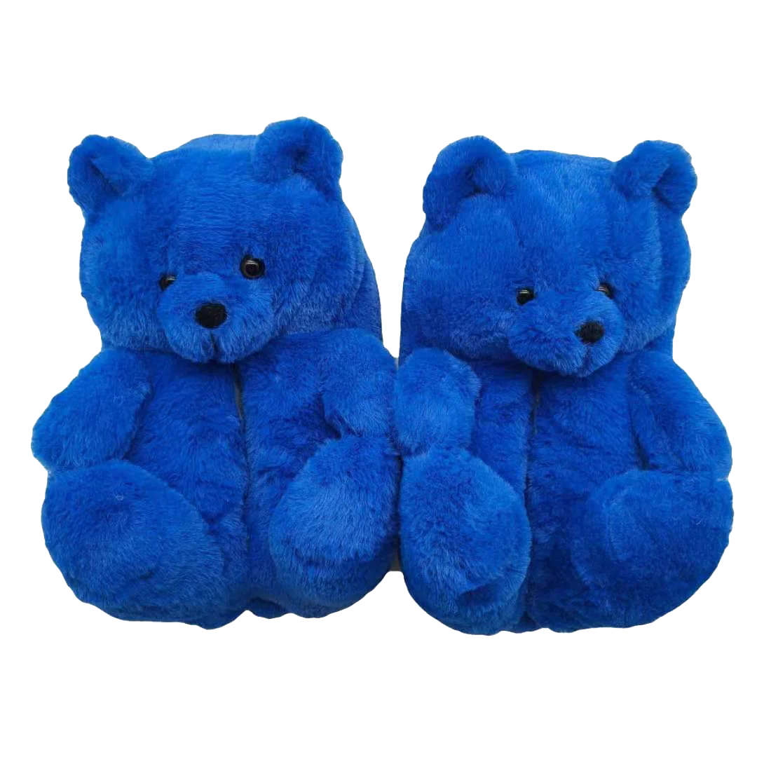 

mommy & me bulk blue teddy bear slippers adults bear slippers glow in the dark teddy bear slippers for women girls