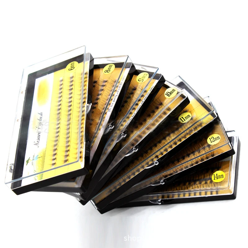 

New imported handmade fiber super soft thick single cluster of 10 grafted false eyelashes per plant