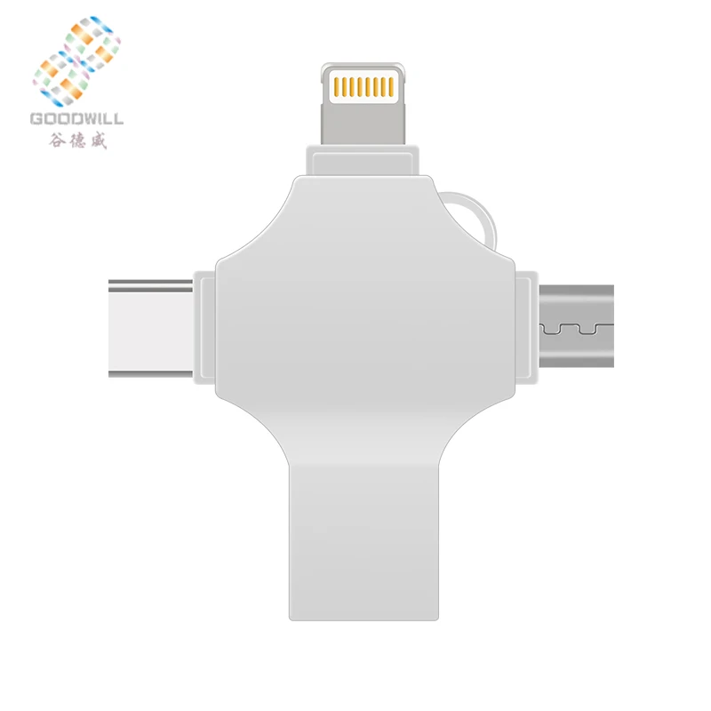 

Hot sell Cheap usb stick metal otg 4 in 1Cheap usb flash drive waterproof high quality Pen drive with logo