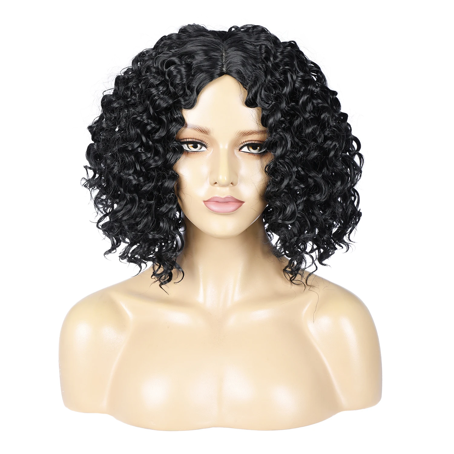 

Vast machine made wig vendors short bob afro kinky curly brazilian rose net wig for black women black color, Grey