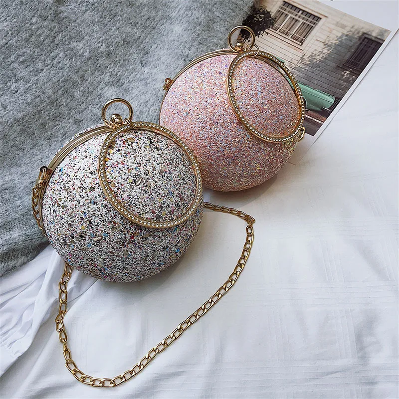 

2021 Wholesale Clutch Bag Round Shape Ball Crossbody Handbag Luxury Handbags for Women