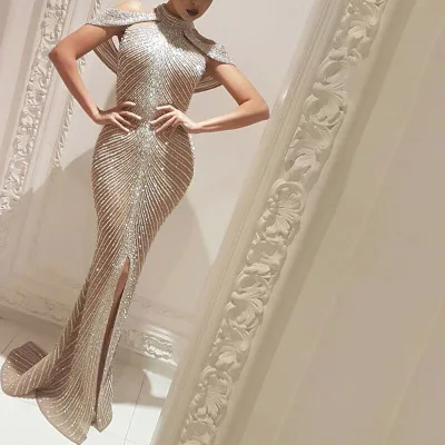 

Party Elegant Woman Evening Gown Plus Size Slim Printed Long Evening Dresses Suitable for Formal Parties, Picture