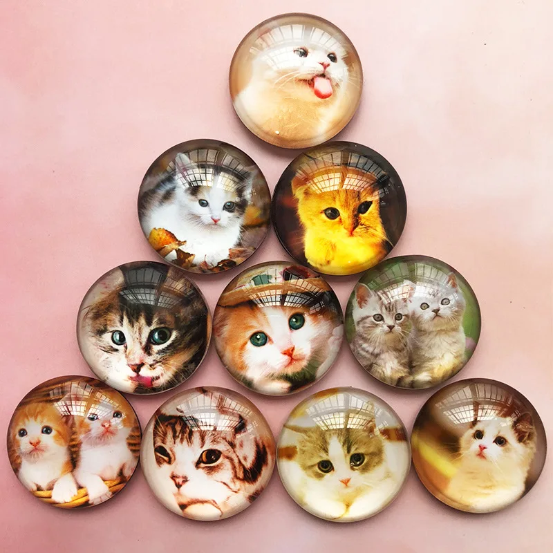 

Wholesale custom clear round crystal glass dome fridge magnet