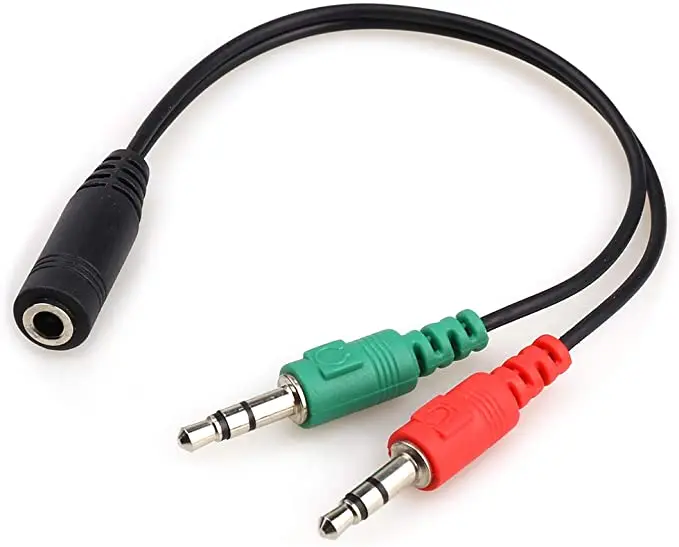 

3.5 mm headphone Splitter Mic Cable for Computer game phone Headset 3.5mm Female to 2 Dual Male Microphone Audio Stereo Port