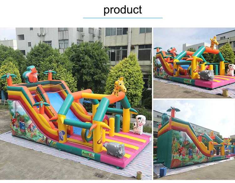 Durable Free Blower Giant Kids Play Creative Game Funny Jumping Castle Inflatable Jumpy Sliding Castle With Slide 