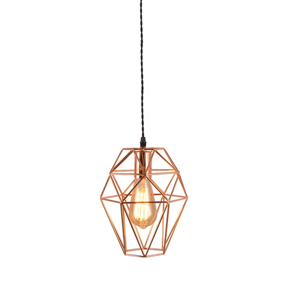 Modern iron wire gold pendant lamp cage, pendant light cages, pool cage lighting