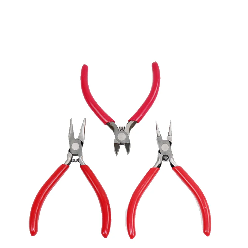 

Diy Jewelry Making Tool Pliers with Red Handle Insulating Clip Needle Nose Round Nose Plier Mini Jewelry Making Pliers