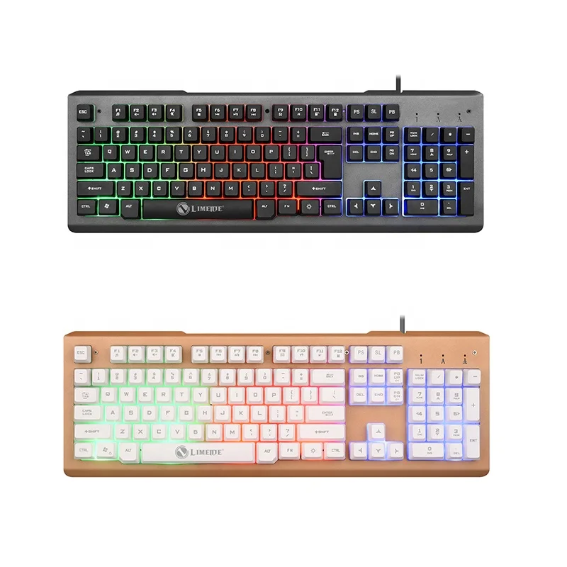 

Wired Floating Gaming Keyboard Waterproof Manipulator Feel USB Rainbow LED Metal Wired Backlight Keyboard