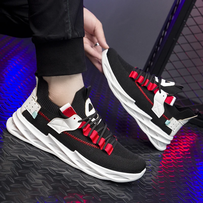 

Lowest Men's Fashion Color Matching Shoes Versatile Safety Man Casual Sports Shoes Outdoor Comfortable Breathable Running Shoes, Red,white,black