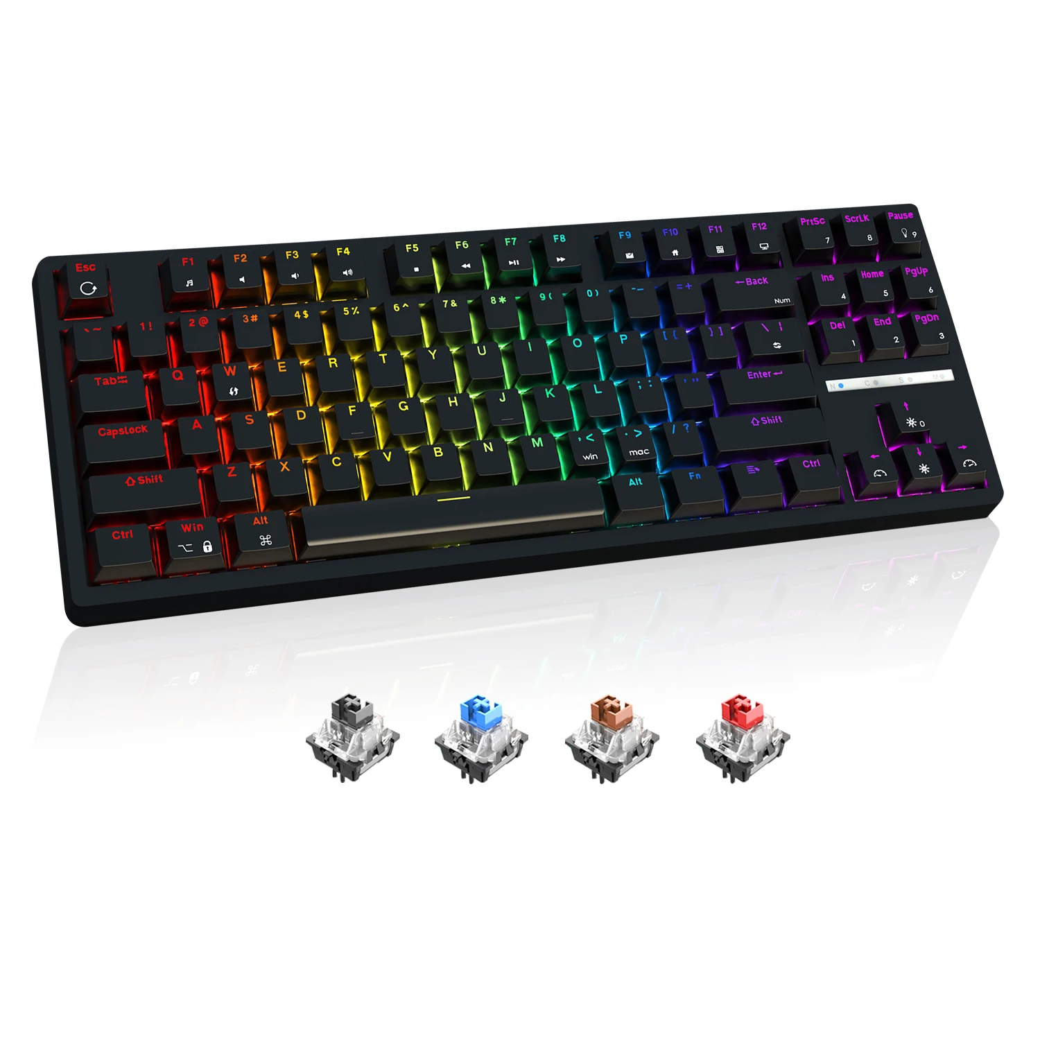 

New Model Professional backlit 87 keys gamer mechanical keyboard rainbow LED wired computer gaming keyboard