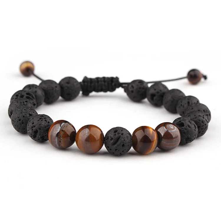 

Ins Explosion Model Energy Volcanic Stone Chakra Bracelet Yoga 8Mm Natural Stone Bracelet, Picture shows