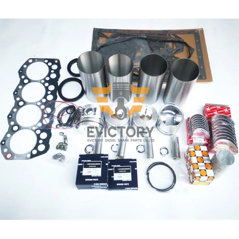

S4SD S4S-IDI S4SDT piston + ring + liner + bearing + gasket rebuild overhaul kit For Mitsubishi F18B F18C Forklift