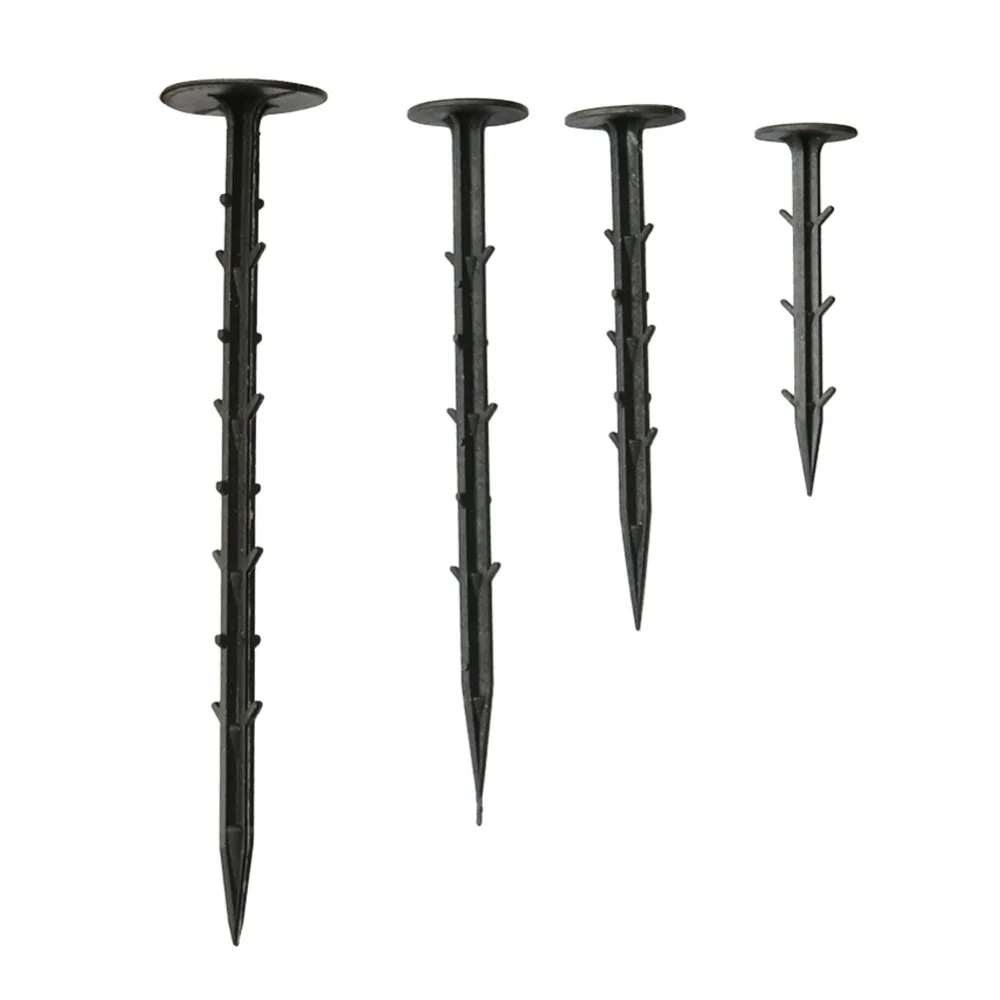

10 Pcs Garden Ground Nails Plastic Stakes Mulch Shading Anti-Pest Cloth Film Fixed Stakes Garden Plant Support Supplies