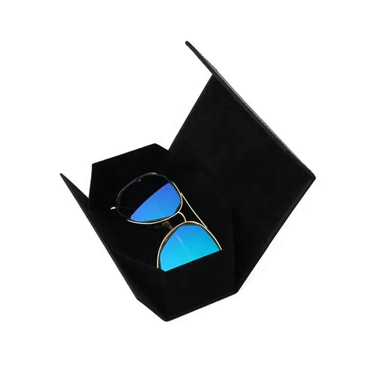 

good quality foldable rectangle sunglasses case folding sunglasses case with PVC