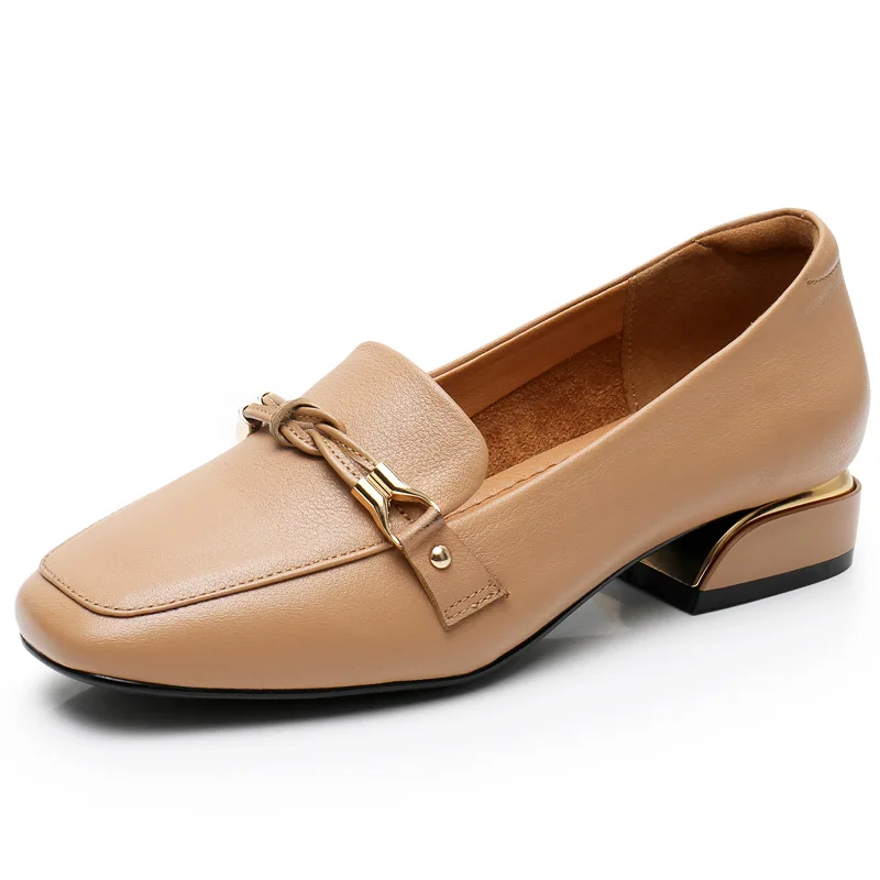 

sh11479a New style 2021 ladies dress shoes slip on genuine leather formal shoes for women