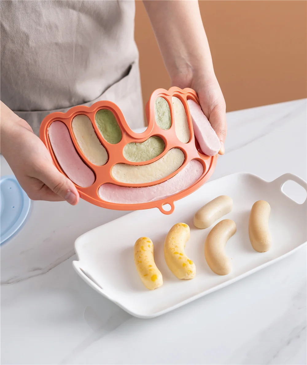 

9 Cavity Silicone Sausage Mold Silicone Mold- Silicone Hot Dog Mold for Baby Food