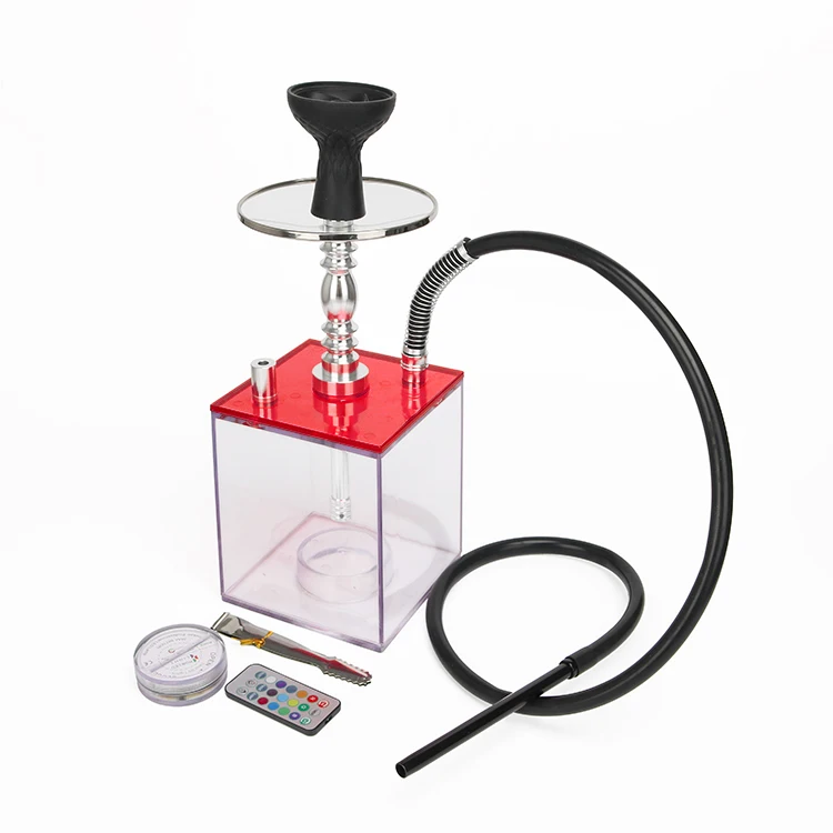 

Wholesale hookah Shisha Acrylic transparent cube square hukkah sisha sheesha hookah hubbly bubbly hookah