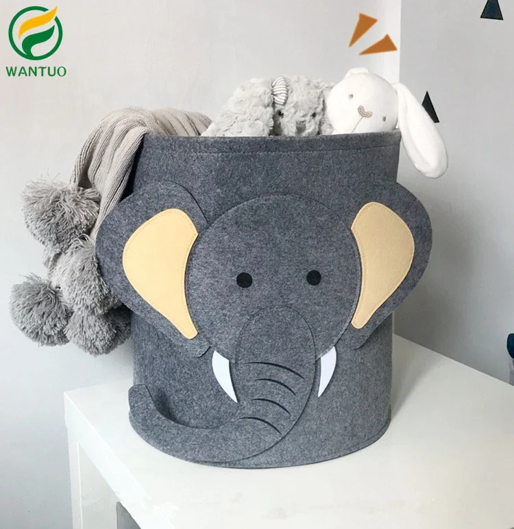 

collapsible Eco-friendly 100% polyester felt laundry animal storage basket laundry organizer, Light grey, dark grey, black or customized