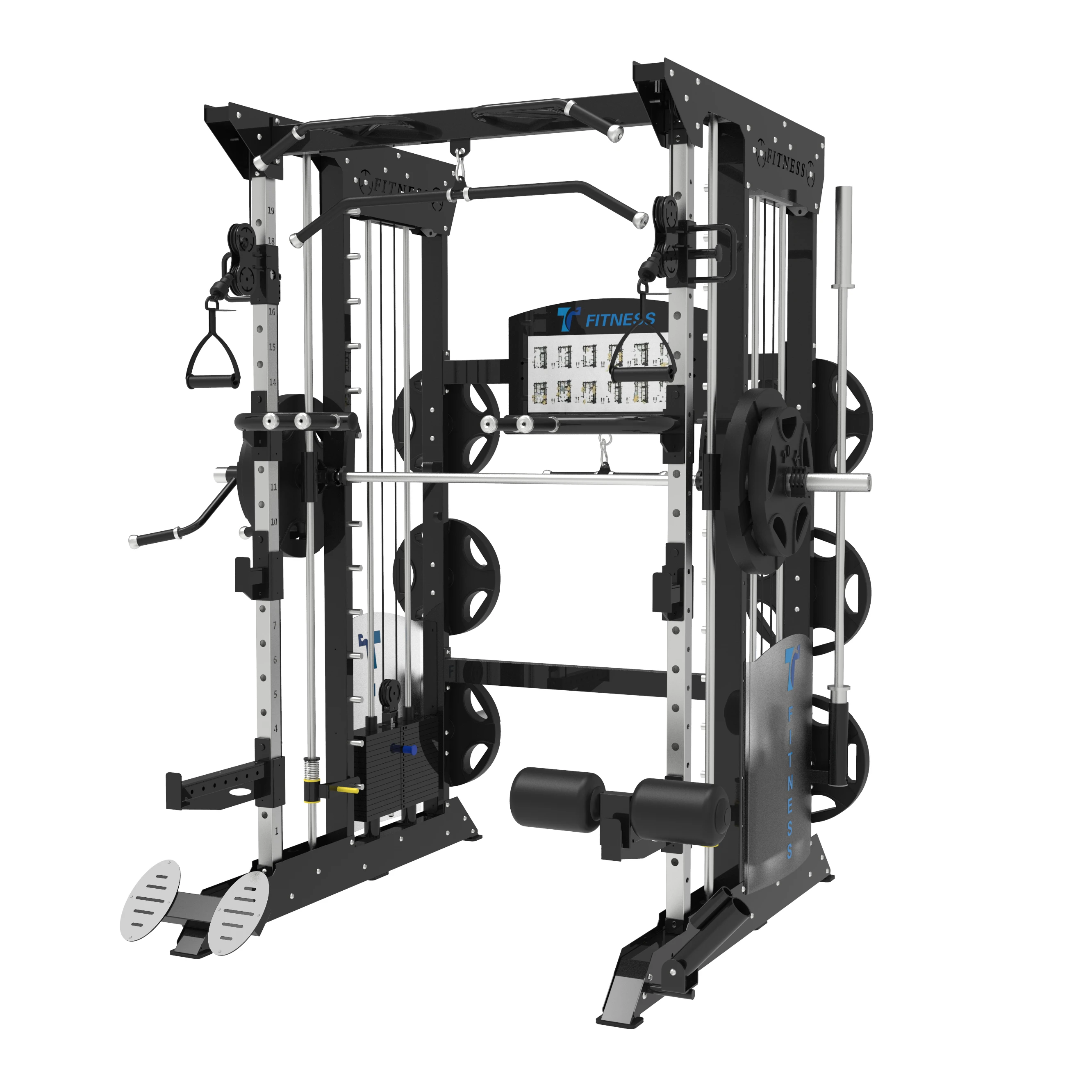 

Factory Directly Sale Commercial Gym Multi function Equipment Smith Machine with adjustable bench, Optional