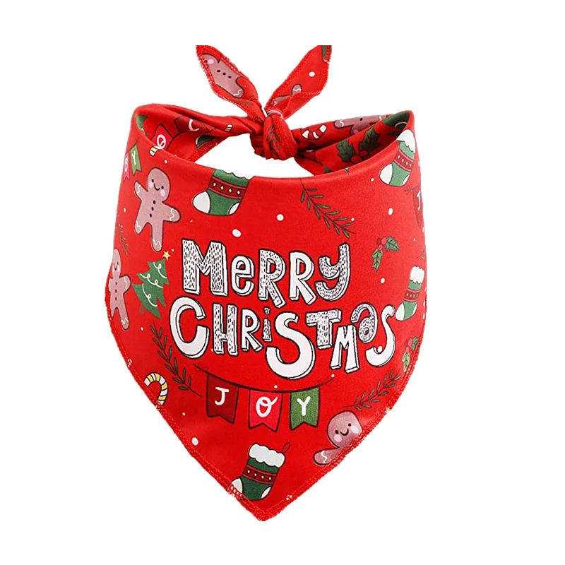 

Hot Selling Multicolor Christmas Dog Bandana Wholesale Custom Design Pet Scarf