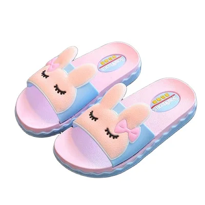 

2021 hot sale childrens slippers cartoon cute pink summer slipper indoor non-slip kids slippers for 3-9 years old, See detail picture