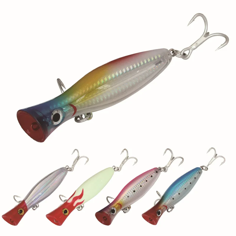 

New Topwater Fishing Lure 2021 Hard Body Artificial Bait 47g 90g Popper Fish Lures saltwater Bass Fishing Lures, 6 colors