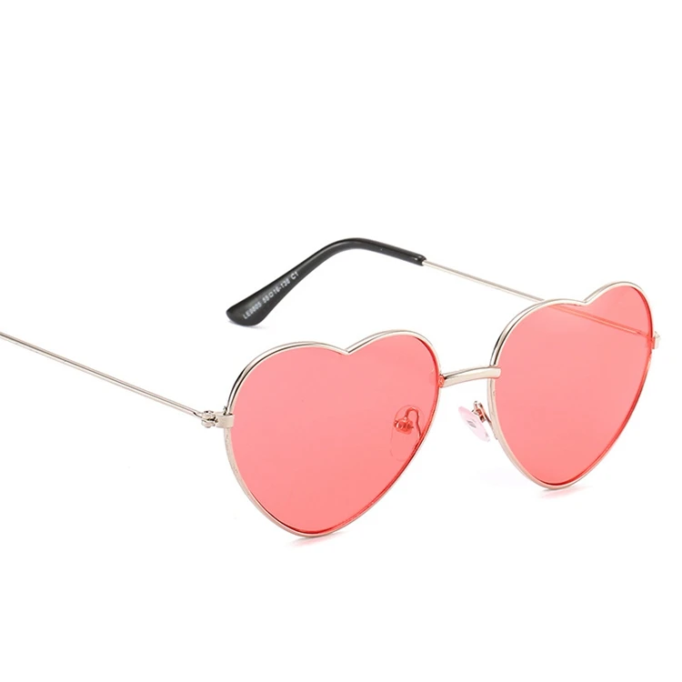 

Wholesale New Metal Sunglasses For Men And Women Vintage Fashion Personality Pink Heart Sunglasses, 6 colors