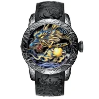 

Top Brand Luxury Golden 3D Sculpture Dragon Clock Men's Quartz Watches For Men Sport Watch Creative Wristwatch Relogio Masculino