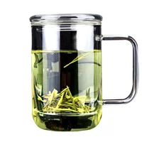 

RELEA Wholesale hand made double wall borosilicate glass tea cup with tea strainer