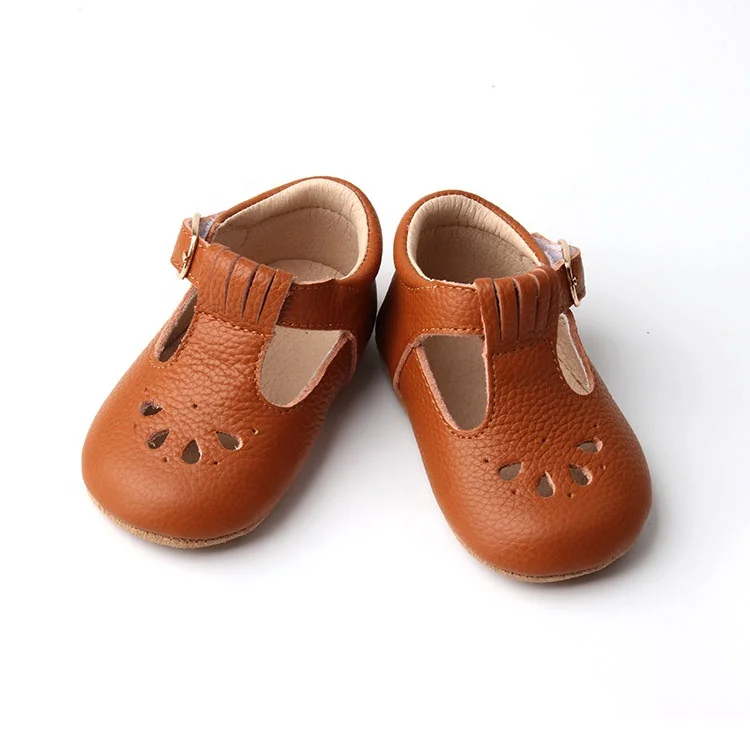 

Hot Selling Soft Sole Genuine Leather Baby T-bar Dress Shoes